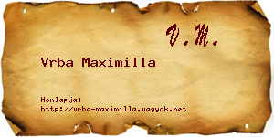 Vrba Maximilla névjegykártya
